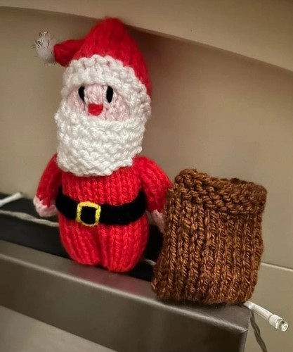 Hand knitted santa tree - hand,