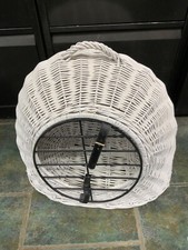 White Wicker Basket Carrier
