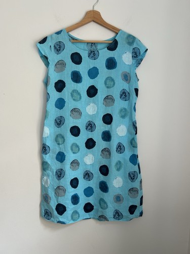 Linen polka dot - polka, dress