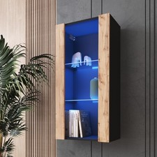 NEW Wall Mounted Living Room Display Cabinet in Matt LED Lighting Tivoli