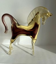 Hand Blown Murano Glass Amber