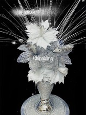 Silver Vase Romany With Flowers Mirrored Mosaic Finish Its Italian 26cm