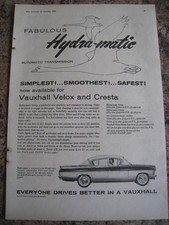 FABULOUS HYDRA-MATIC VAUXHALL VELOX AND CRESTA 1960 ADVERT A4 FILE 53
