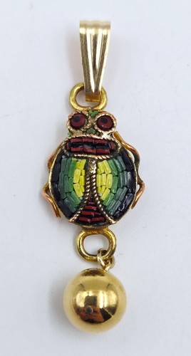 Micro mosaic pendant scarab - pendant,