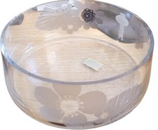 Portmeirion Stella Salad Bowl Clear Glass Floral Design 10 Inch Used - Excellent