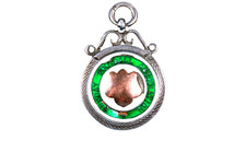 Football fob silver enamel - fob,