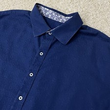 Robert Graham Shirt Mens 2XL XXL Blue Abstract Print Button Front Long Sleeve