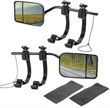 Universal Adjustable Dual Convex Mirror with Clamps & Rubber Straps Caravan Mirr