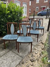 6 Vintage G Plan Teak Up Holstered Dining Room Chairs. In Excellent Condition