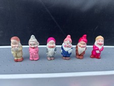The Seven Dwarfs Celluloid Figures x6 Made In Japan 1930's From Snow White 4cms