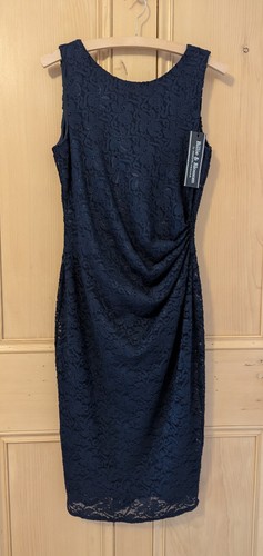 Navy blue lace - blue, dress