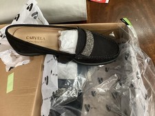 Carvela Black Loafer Faux Suede Loafer Size 38