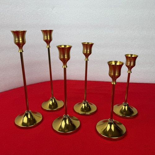 Gold taper candle holders lot - candle,