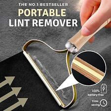 Portable Lint Remover - Manual Clothes Fuzz Shaver with Long Wooden Handle