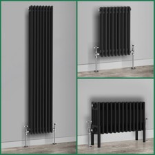 Traditional Radiator Vertical Horizontal 2 3 4 Column Cast Iron Style Rads Black
