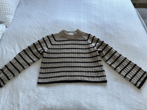Taupe grey black striped - h&m,