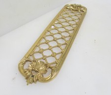 Vintage Brass Pierced Finger Plate Push Door Handle Antique Old Urn Adam