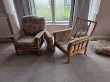 High Back Ash Wood Armchairs