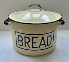 Vintage Enamel Bread Bin Cream