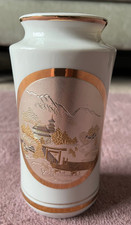 The Art Of Chokin 24k Gold/Silver Edged Vase Vintage