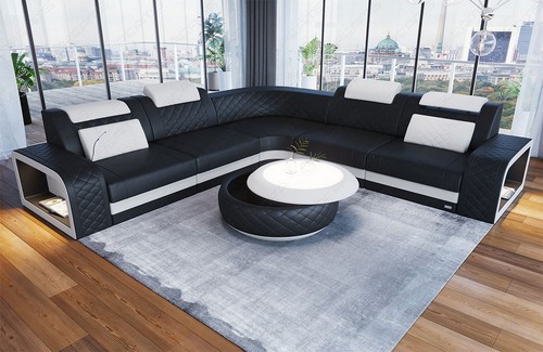 Leather couch sofa corner - ,