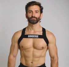 Men's Black Body Harness Chest