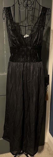 Vintage black nylon lace - vintage,