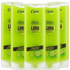 5 x Cien Lime Shower Gel 500ml - Zingy & Rejuvenating Body Wash