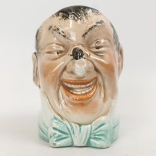 Antique Victorian Cigar Humidor Tobacco Jar Fly On Nose Green Bowtie