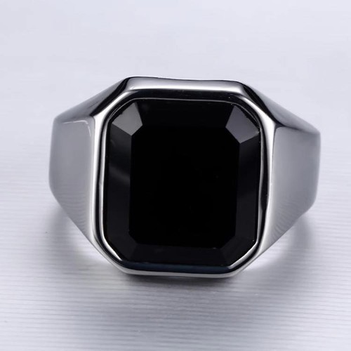 Men black onyx rings - black,