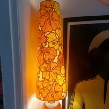 70cm TALL! West German Lampshade Retro Vintage 60s 70s fat lava Flower Power 