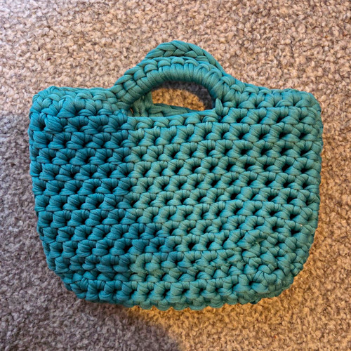 Crochet green tote - crochet, bag