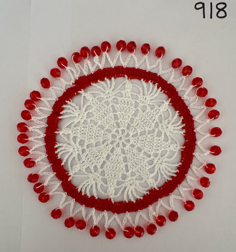 Hand made crochet beaded - crochet, jug