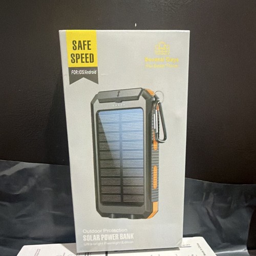 Black rugged solar power bank - power,