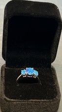 925 Silver Blue Opal Ring C070-10