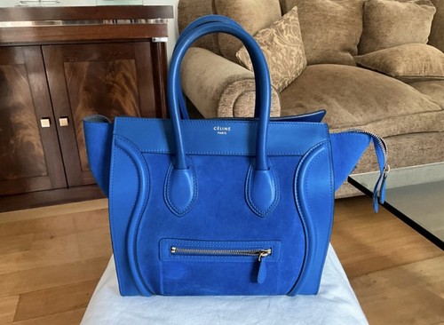 Celine blue suede leather - blue, tote