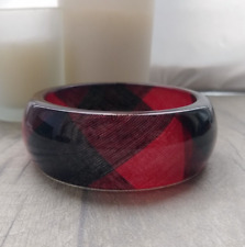 Red Black Check Chunky Bangle