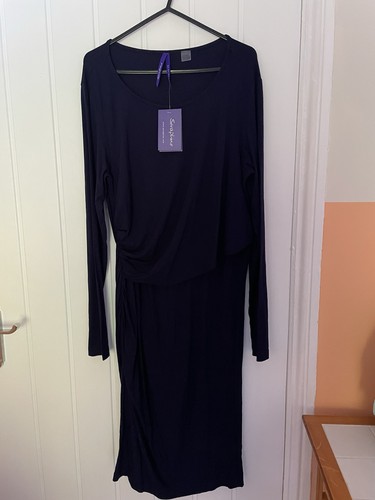 Seraphine navy maternity dress - navy,