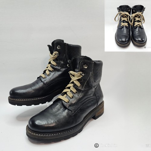 Manas black combat boot - black,