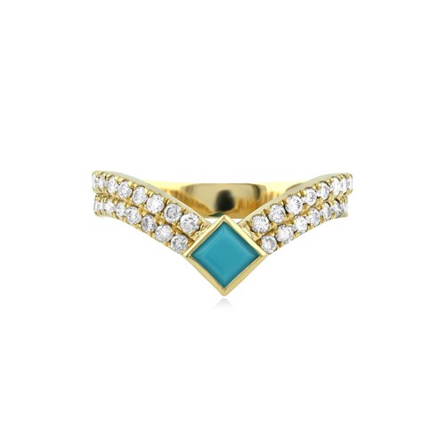 Genuine turquoise diamond - turquoise, pave