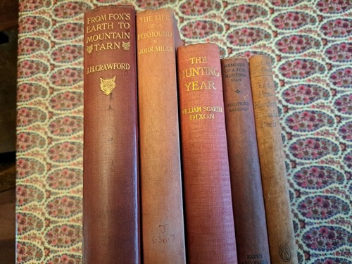 Five vintage fox hunting books - vintage,