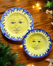 Vintage Hand-Painted Sun Face