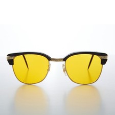 Yellow Lens Black Half Frame
