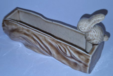 WADE 1950s LOG POSY BOWL WITH RABBIT 1954-1959 Beige Planter Trinket Pot ~ VGC