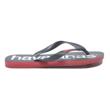 HAVAIANAS Mens Flip Flop Sandals Black Red Synthetic UK 11 Summer Beach Casual