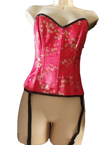 Red suspender corset - red,
