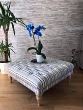 Classic footstool in stripe