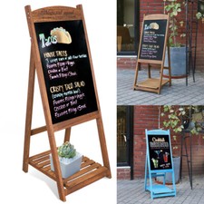 A-Board Pavement Sign Advertising Menu Sandwich Wooden Frame Blackboard Outdoor