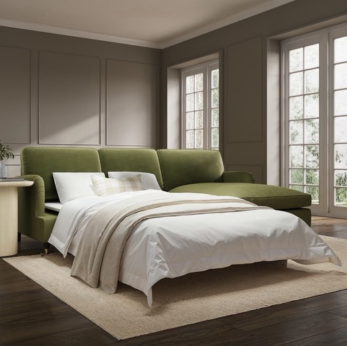 Sofa bed four seater velvet - four,