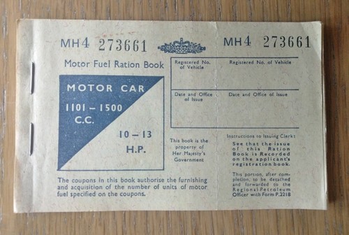 Motor fuel ration - ration, book